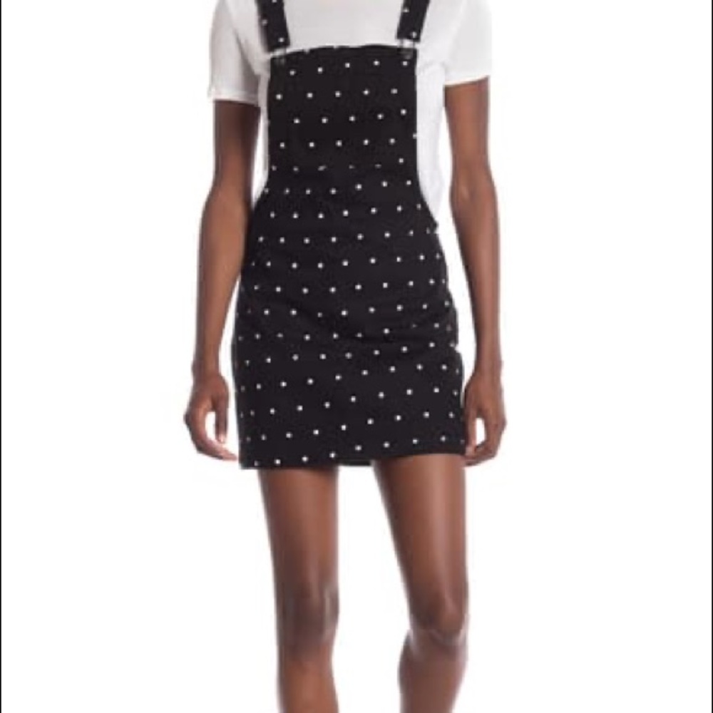 Love, Fire polka dot printed overall dress